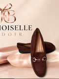 Mocassins suédine Zoé à boucle dorée