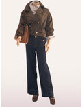 Veste Salomé portée avec le jean large Zélie, un sac camel et des mocassins