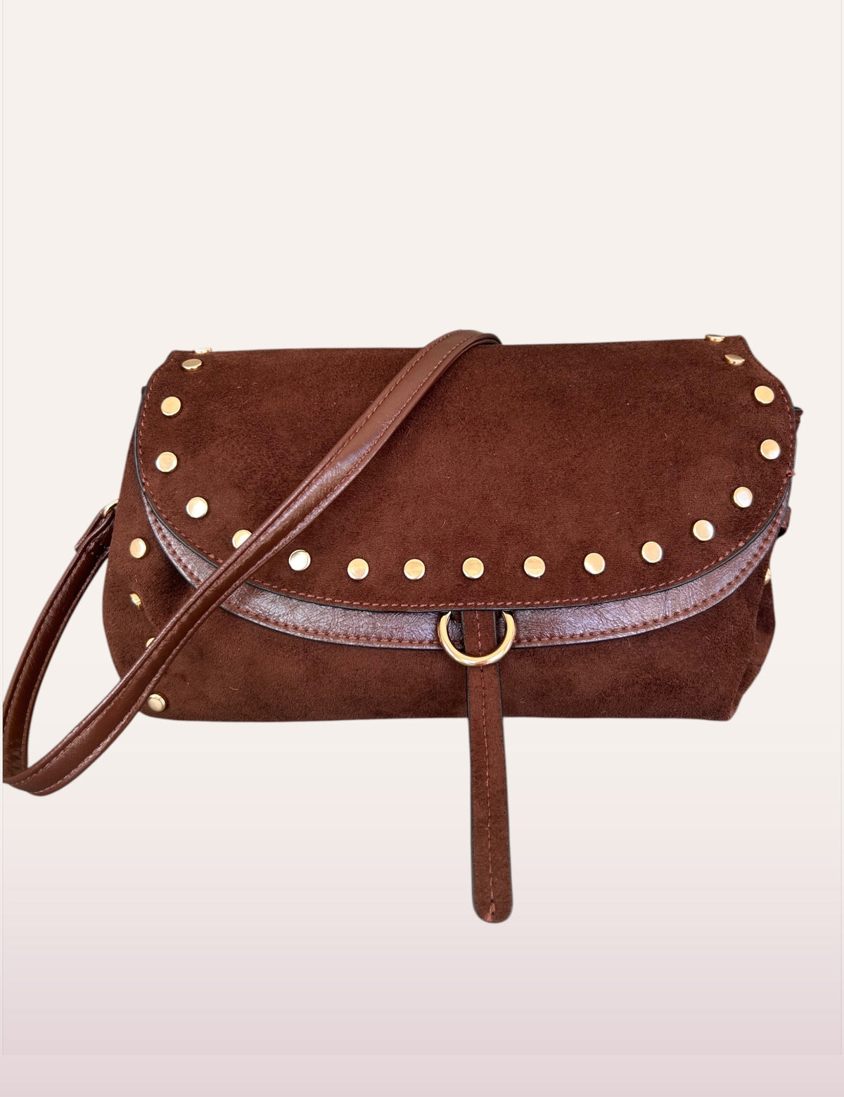 Sac bandoulière Giulia chocolat - vue de face