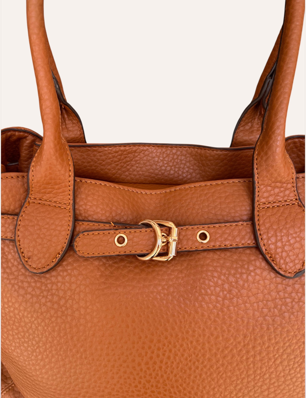 Sac cabas Orlane camel - détail de la boucle