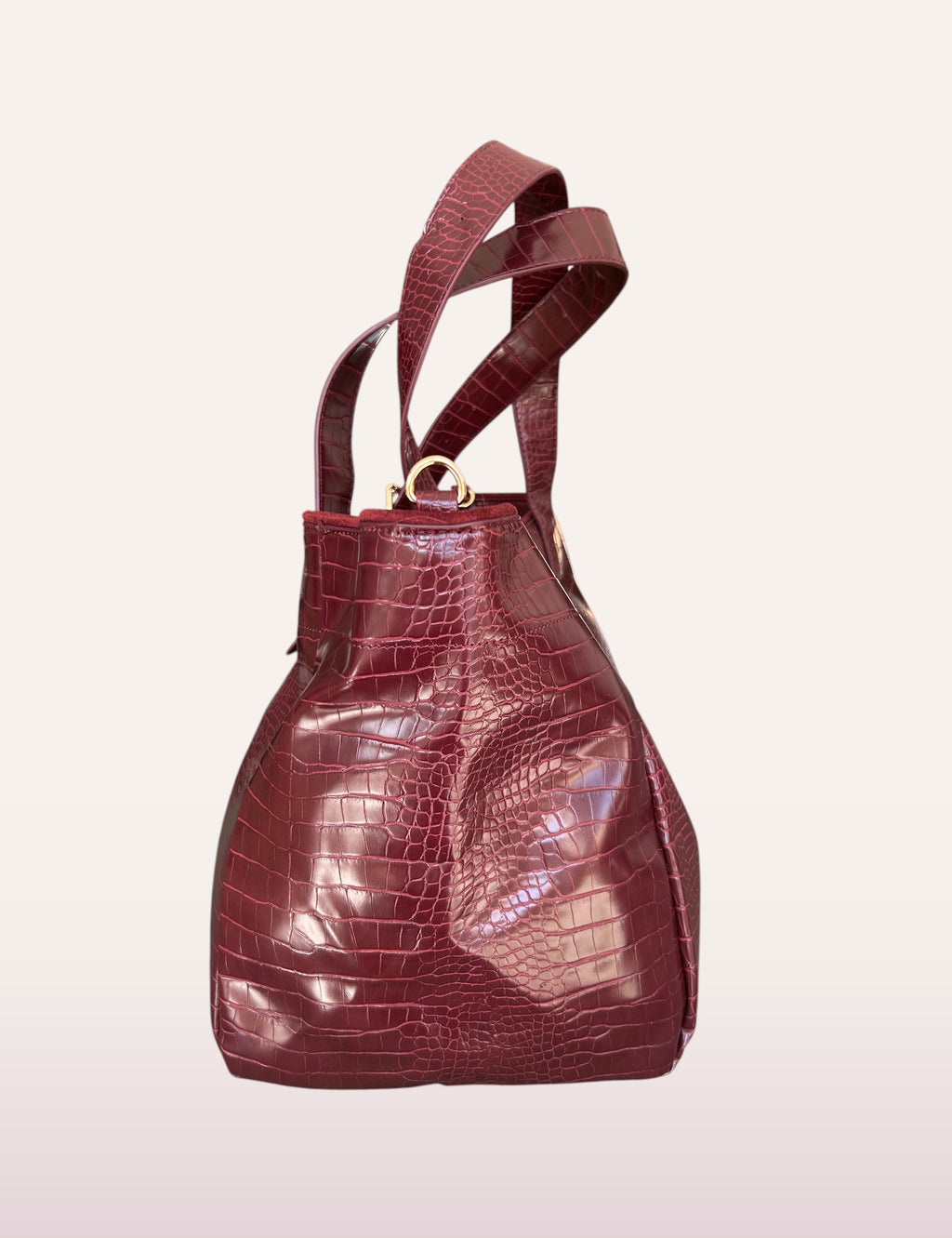 Sac Ninon bordeaux - vue de profil
