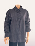Chemise oversize Victoire à rayures marine - vue de face